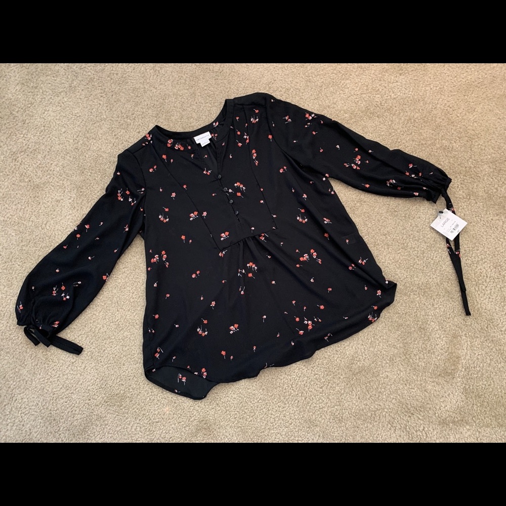 Black Floral Top